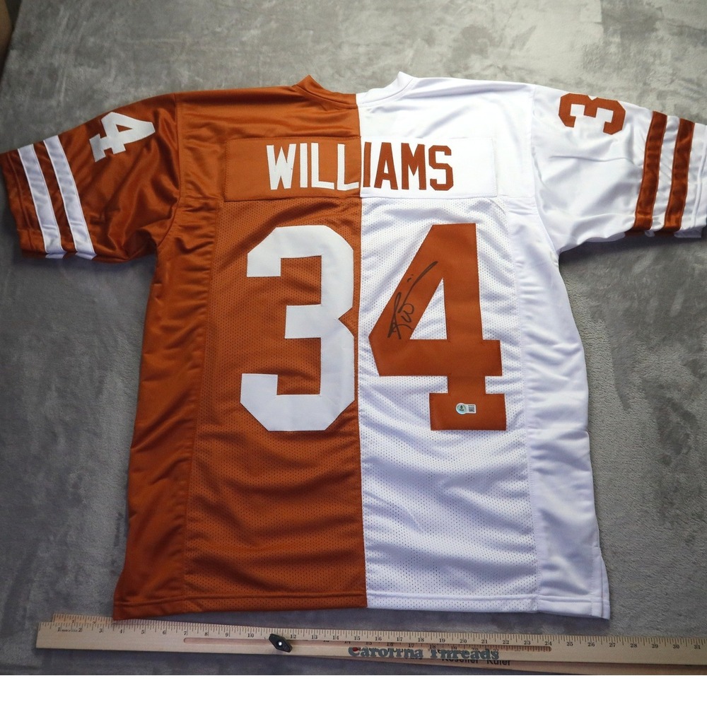 Ricky Williams Texas Longhorns Signed Split Jersey 34 Beckett COA Men's XL
